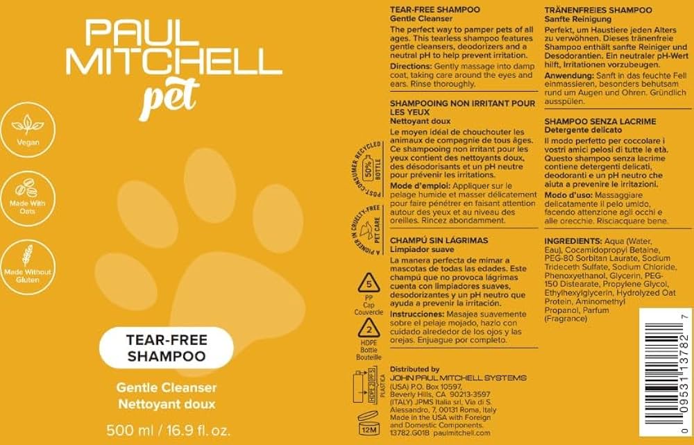 Paul Mitchell Pet Tear-Free Shampoo 500ml