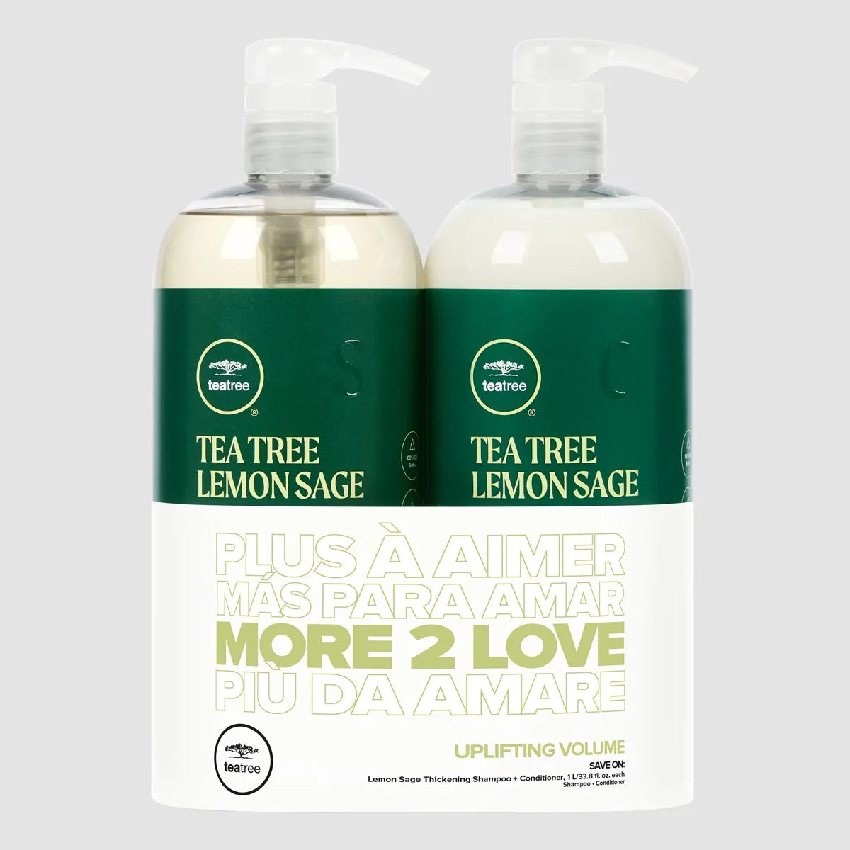 TeaTree Lemon Sage Energizing Volume Litre Duo