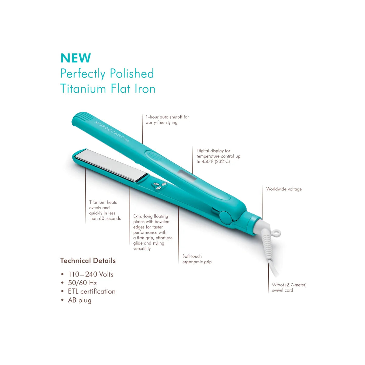 Moroccanoil Perfectly Polished Titanium Flat Iron